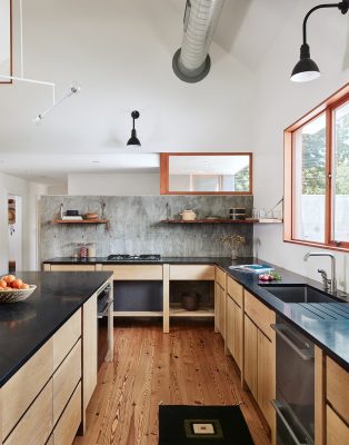 Reimagined Adobe house East Austin, Texas kitchen