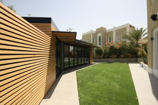 Dubai property garden extension timber wall