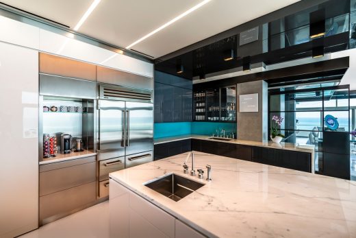 Miami Beach tower penthouse apartment kitchen design
