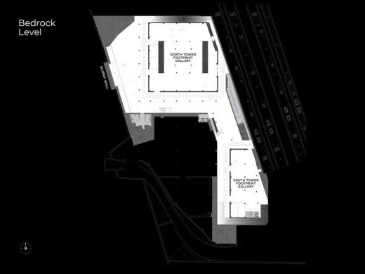 9/11 Memorial Museum New York City bedrock level plan