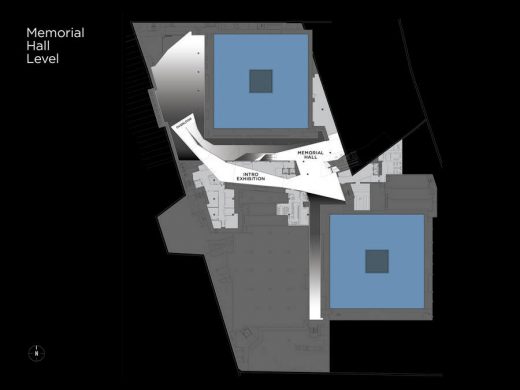 9/11 Memorial Museum New York City memorial hall level plan