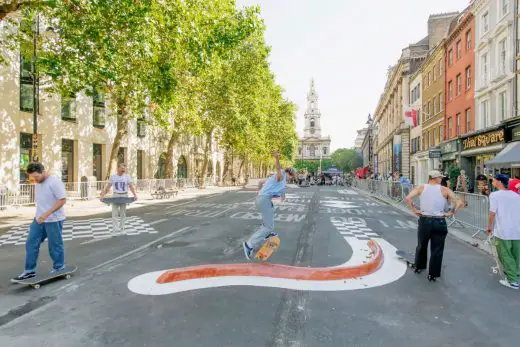 Pop-up Strand skate park Aldwych London