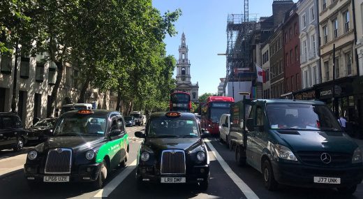 Strand Aldwych London traffic on street