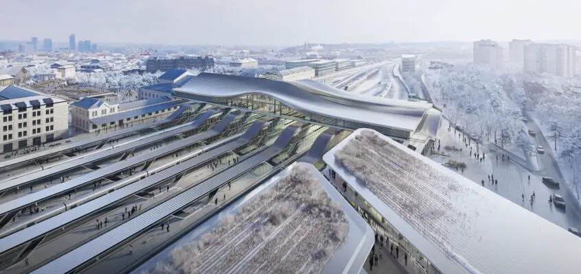 Vilnius railway station renewal: Zaha Hadid