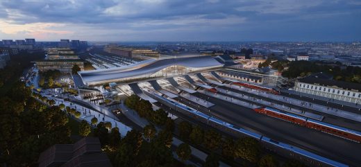 Vilnius railway station design by Zaha Hadid Architects