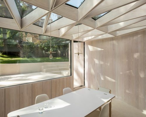 Wooden Roof London house conservatory extension