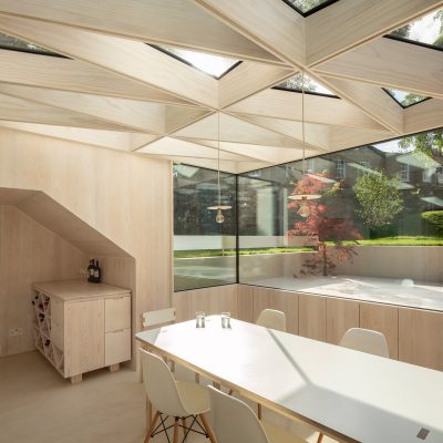 Wooden Roof London house conservatory extension