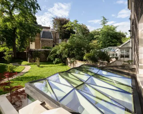 Wooden Roof London house conservatory extension