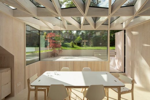 Wooden Roof by Tsuruta Architects in London, England, UK