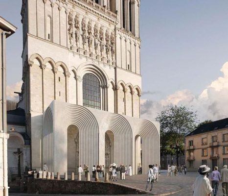 Angers Cathedral Arched Portals by Kengo Kuma architect