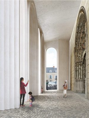 Angers Cathedral Arched Portals design by Kengo Kuma architect