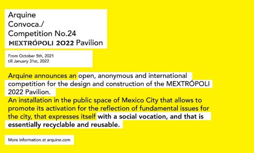 Arquine Competition MEXTÓPOLI 2022 Pavilion