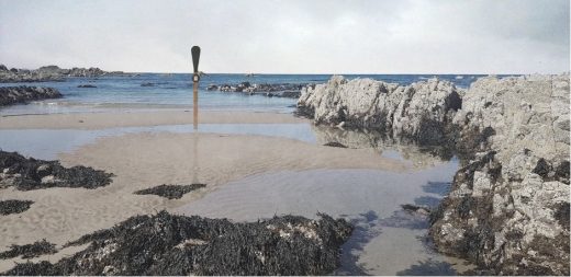 Climate Change Events Scotland marker on the beach