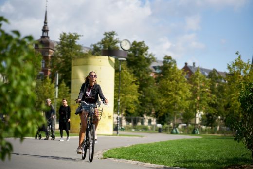 City life Copenhagen commuter young woman