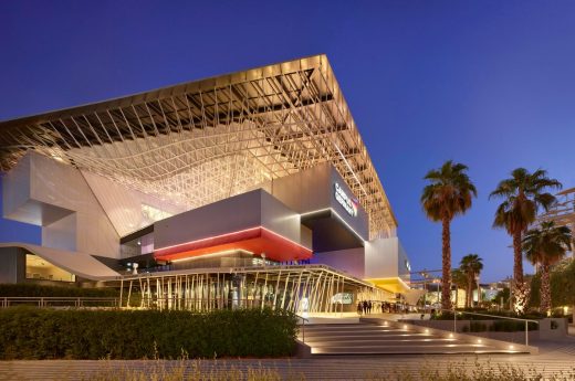Expo 2020 Dubai German Pavilion facade at night