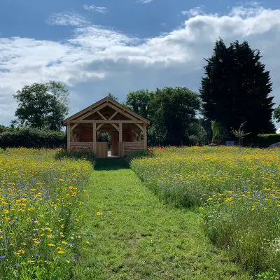 Monument Meadow Natural Burial Ground in Farndon, Cheshire, England