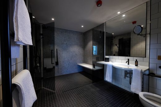 accessible bathroom at Motionspot at Hotel Brooklyn, Manchester