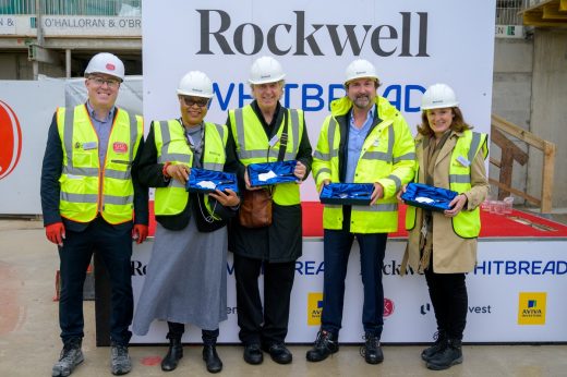 Premier Inn Hotel Westferry, Canary Wharf topping out