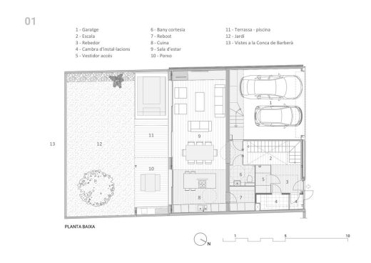 Costa Dorada home by 2BMFG arquitectes ground floor layout