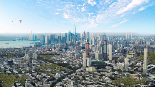 Urban Sequoia building for absorbing carbon New York City