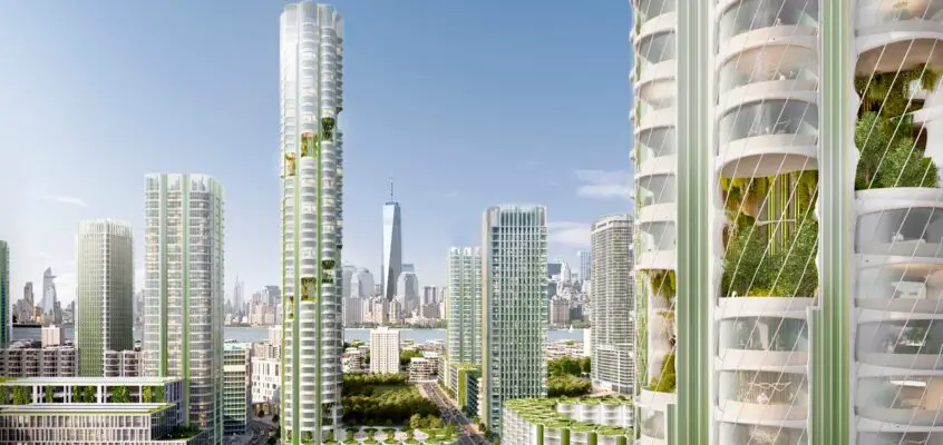 Urban Sequoia building for absorbing carbon