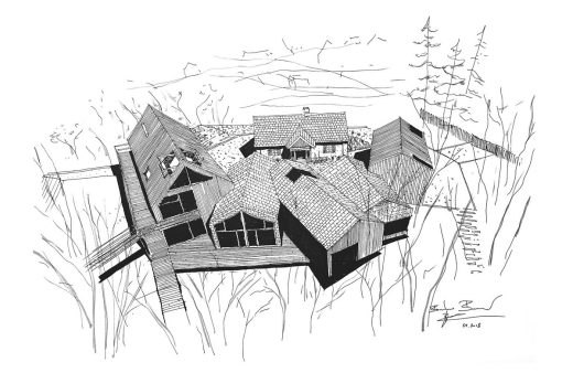 Contemporary Polish farmhouse sketch