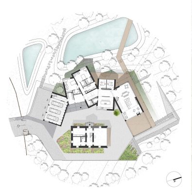 Contemporary Polish farmhouse plan layout