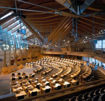 The Scottish Parliament building lighting design by Office for Visual Interaction (OVI) 