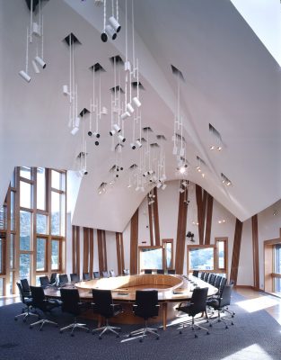 The Scottish Parliament building lighting design by Office for Visual Interaction (OVI) 