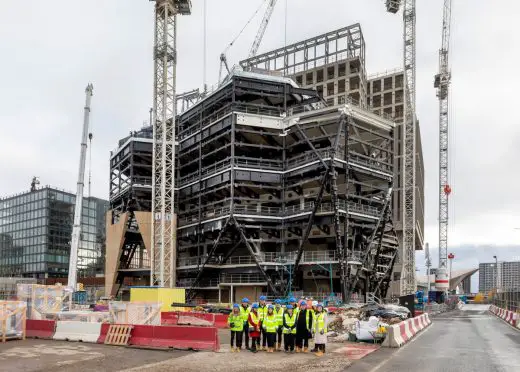 V&A East museum building Stratford topping out