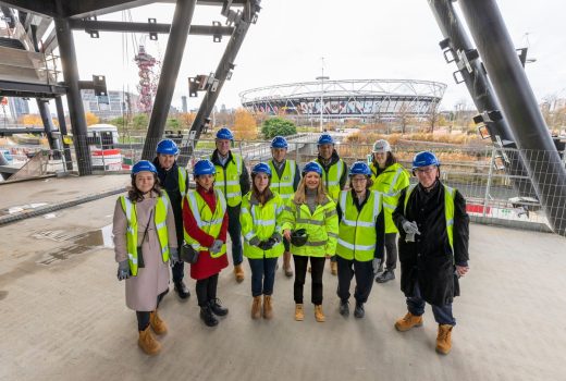 V&A East museum building Stratford topping out