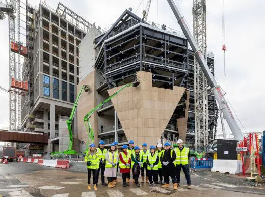 V&A East museum building Stratford topping out