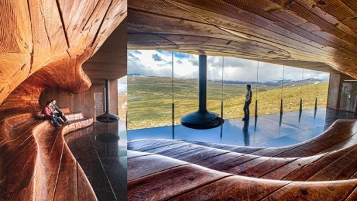 Wild Reindeer Center pavilion - CNC designed architectural interiors with wood routing