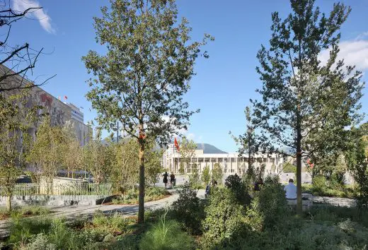 Skanderbeg Square Tirana landscape trees - European Prize for Urban Public Space 2022