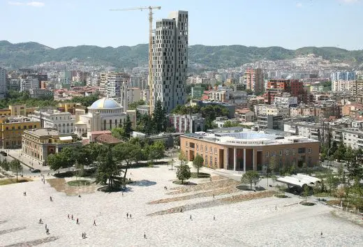 Skanderbeg Square landscape in Tirana Albania