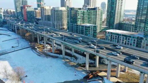View from above The Bentway during Winter 2019