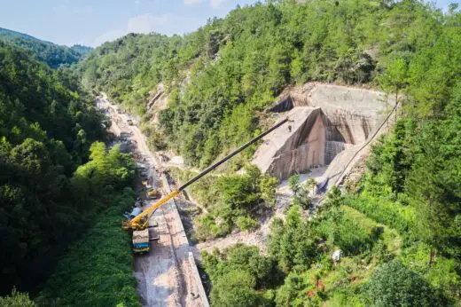 Jinyun County Bihui Quarry in China landscape