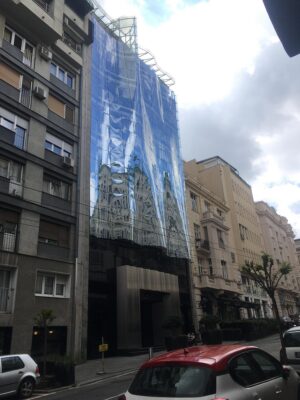 Belgrade shiny facade rippling building