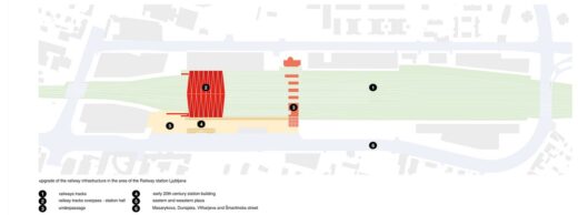 Ljubljana Railway Station Hall building plan