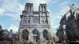 Paris Cathedral in Video Game architecture environment 