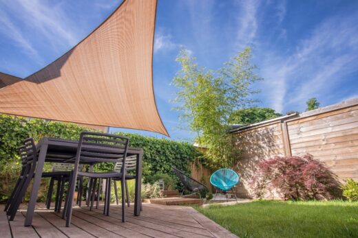 Outdoor shade sails to keep cool in summer