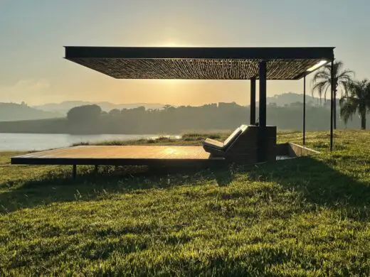 Pergola by the dam in Piracaia, SP, Brazil