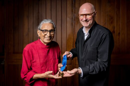 Architect Balkrishna Doshi & RIBA President Simon Allford