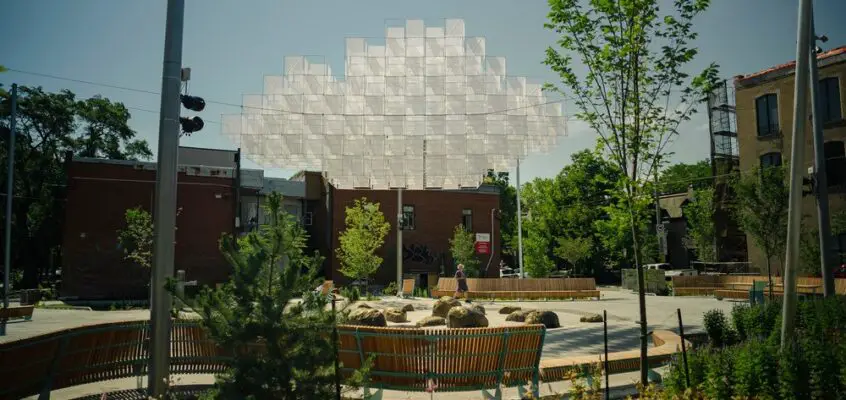 Partly Cloudy, Montréal Architectural Installation