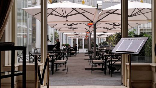 Outdoor parasols terrace shading