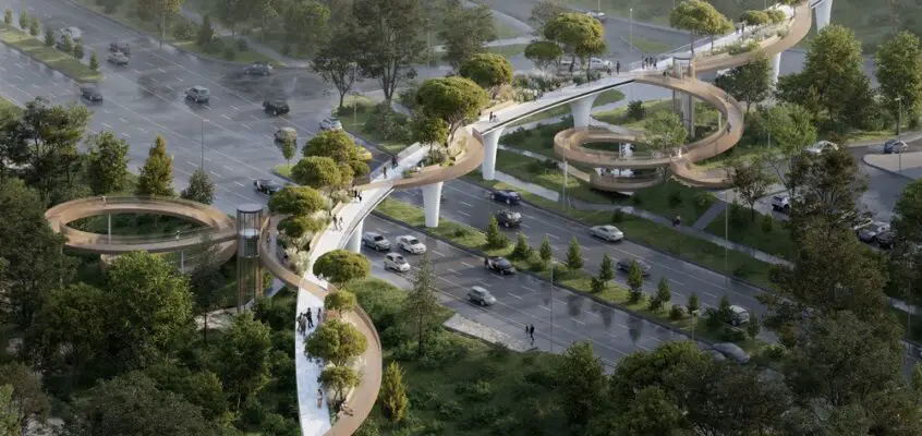 Pedestrian Green Bridge, Almaty Kazakhstan