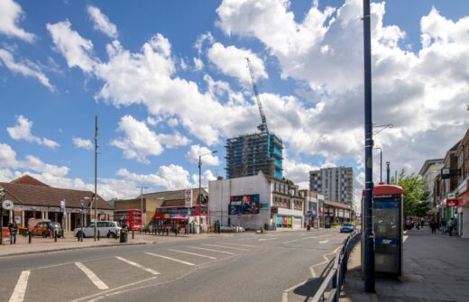 Edgware Station Road town centre buildings