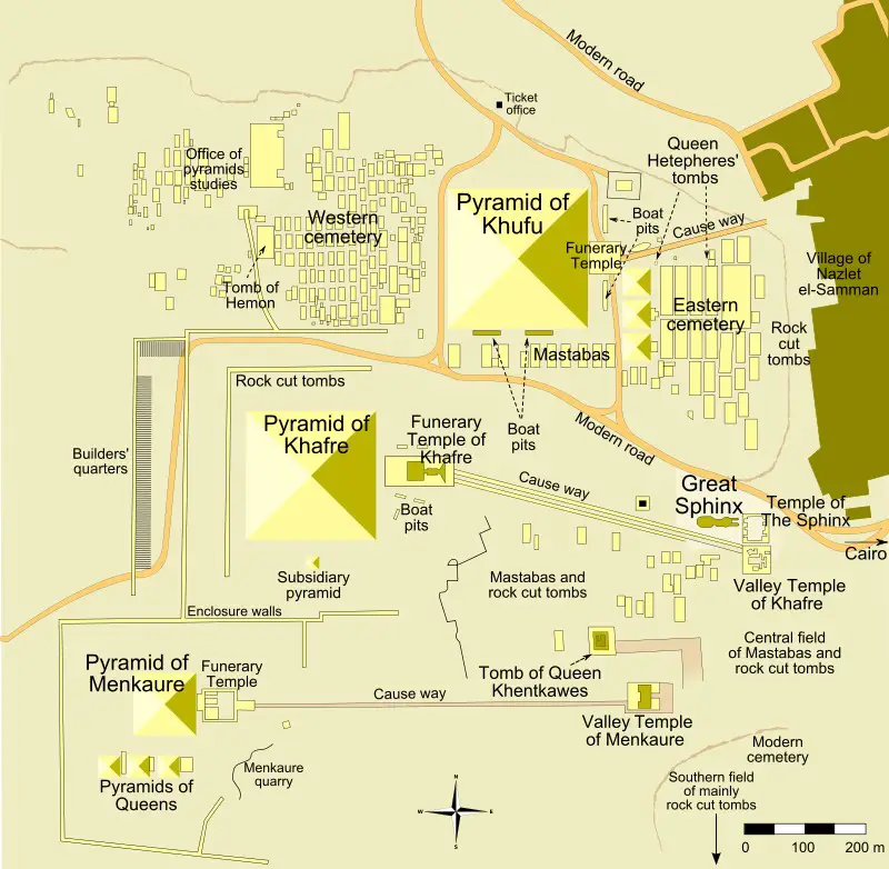 Map of Giza pyramid complex