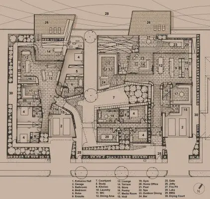 Property plan by Open Architecture Studio and Jasper Brown Architects