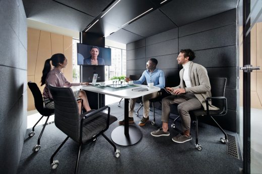 large office meeting pod workplace